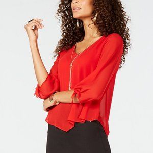 Thalia Sodi Asymmetrical Tie-Sleeve Top
